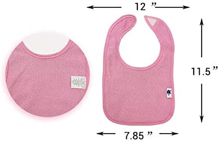 SPINFOX Waterproof Baby Bibs for Girls, Boy, Unisex Drool Bib Cotton Solid Knit Infant Feeding Bibs