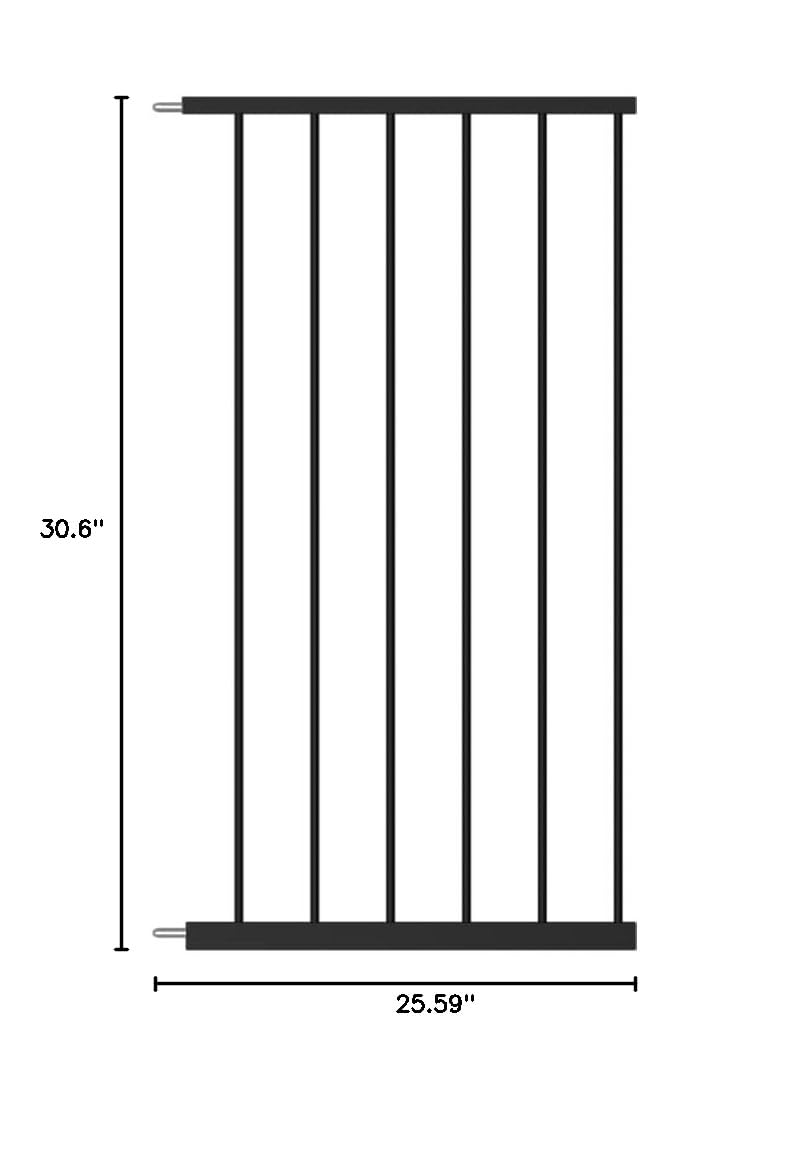 WAOWAO Triple Lock Baby Gate Extra Wide Pressure Mounted Walk Through Swing Auto Close Safety Black Metal Dog Pet Puppy Cat for Stairs,Doorways,Kitchen 25.59"-81.49" inch(Black, 14.17"/36cm)