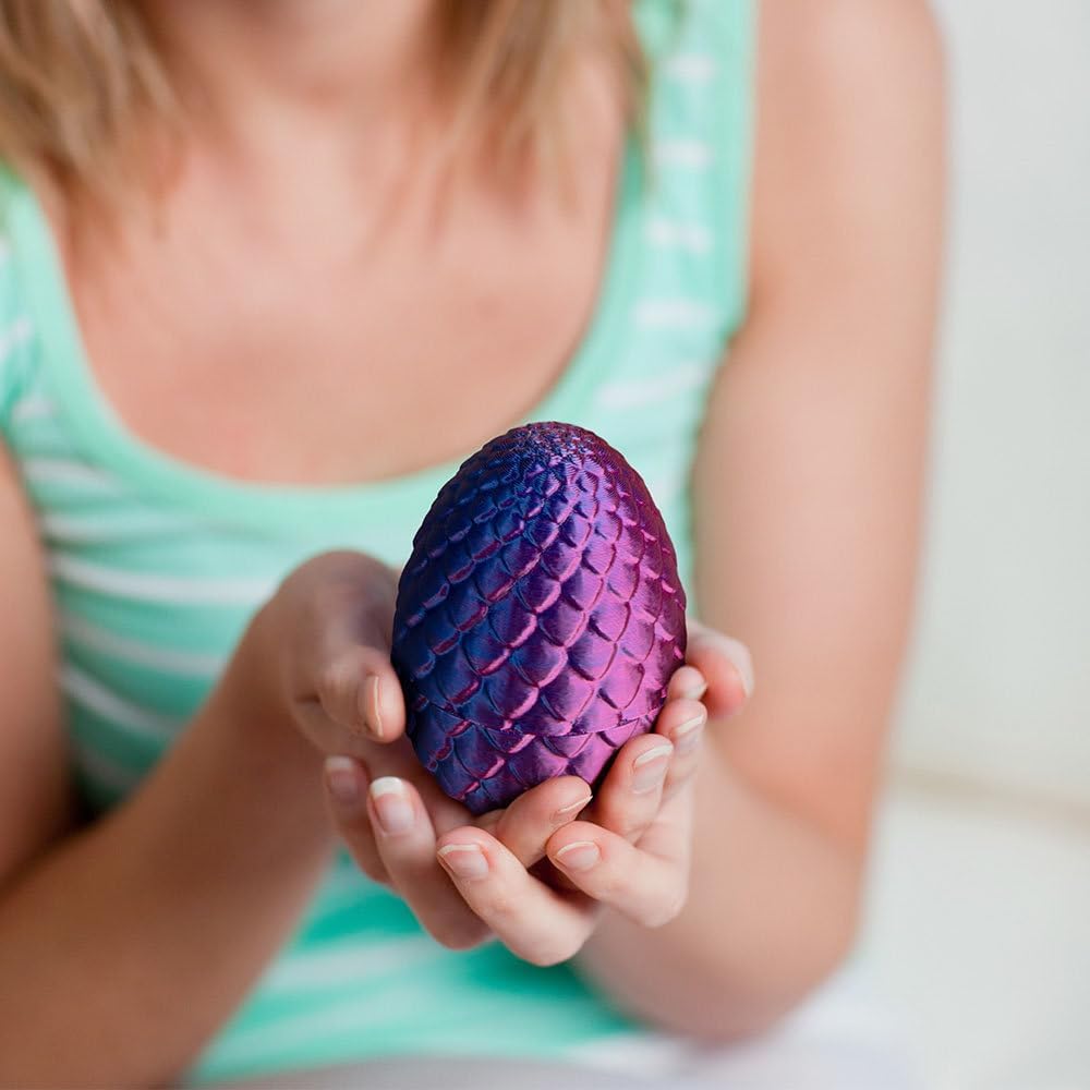 3D Printed Dragon Egg,Crystal Dragon Egg Fidget Toys,Flexible Joints Full Articulated Dragon with Egg,Executive Desk Toys for ADHD, Autism, Relief Anxiety