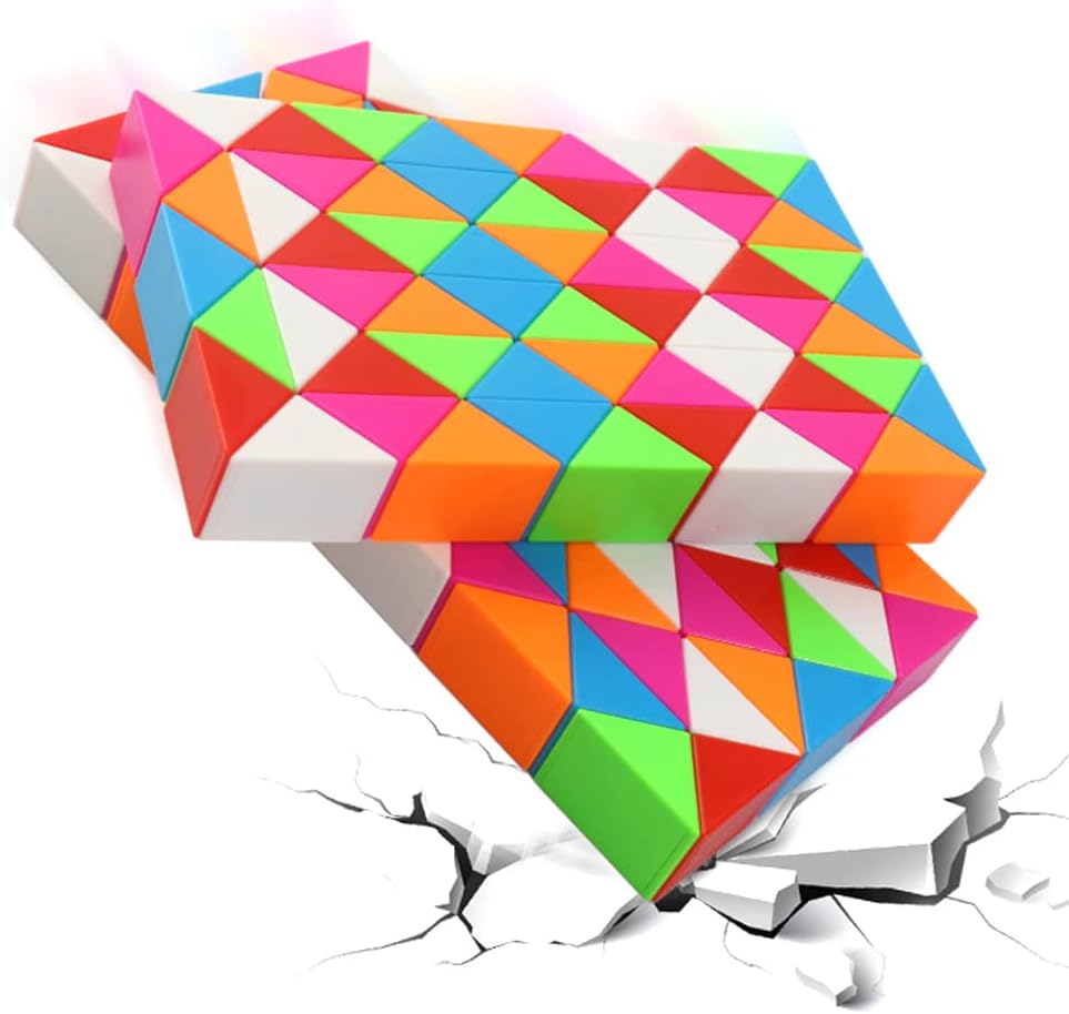 Fidget Magic Snake Cube Puzzles Twist Ruler Speed Cubes Brain Teaser Game Toys for Kids (36 Block 1PACK)