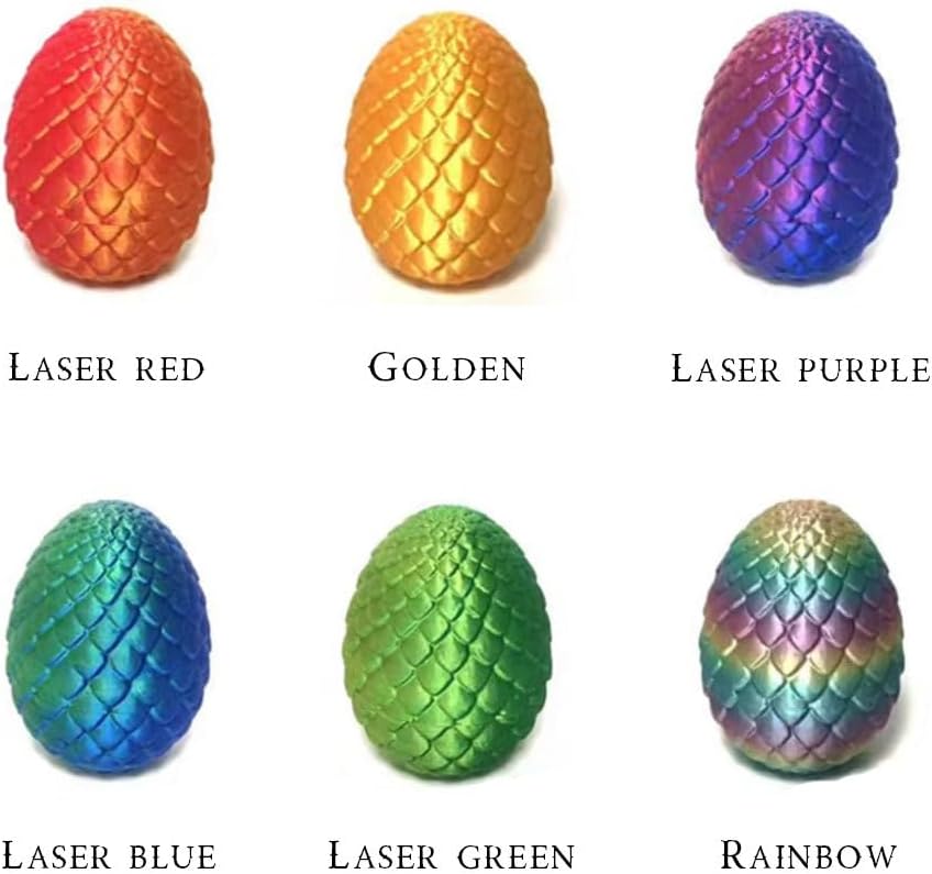 3D Printed Dragon Egg,Crystal Dragon Egg Fidget Toys,Flexible Joints Full Articulated Dragon with Egg,Executive Desk Toys for ADHD, Autism, Relief Anxiety
