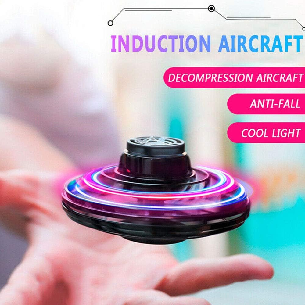 GoolRC Flying Spinner Mini UFO Drone Flying Fidget Spinner Hover UFO Boomerang Toy Hand Controlled Mini Drone Spinning Flying Toy for 8+ Year Old Kids Adults Indoor Outdoor Flying Toy