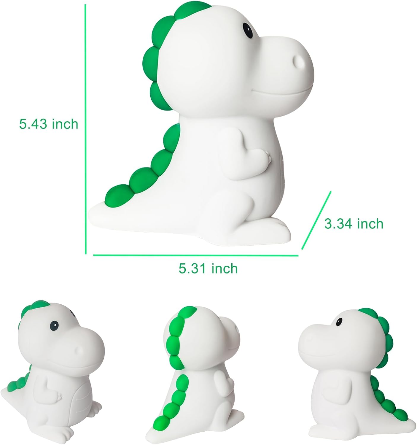 Night Light for Kids, Dinosaur Nightlight Kids Lamps for Bedrooms Boys, Cute Lights Dinosaur Gifts, Squishy Animal Lamp Rechargeable Baby Dino Night Light Silicone