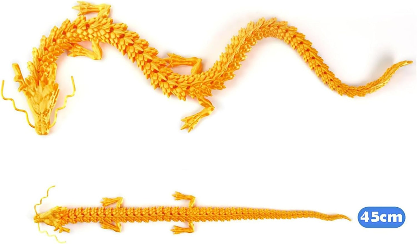 3D Printed Dragon Fidget Toy, 18in Surprise Mystery Dragon, Crystal Dragon Fidget Toy, Articulated Pye Dragon Fish/Display Cabinet/Home/Office Desktop Decor (Peach Pink Matte)