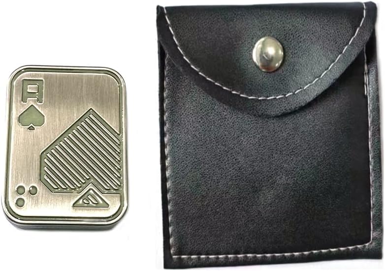 Luminous Noctilucent Upgrade Fidget Slider, Metal Fidget Toys Poker Push Card Stress Relief Toy, EDC Toy Fidget Toy Haptic Coin, Office Desk Toys Gifts for Boyfriend and Father(AA)