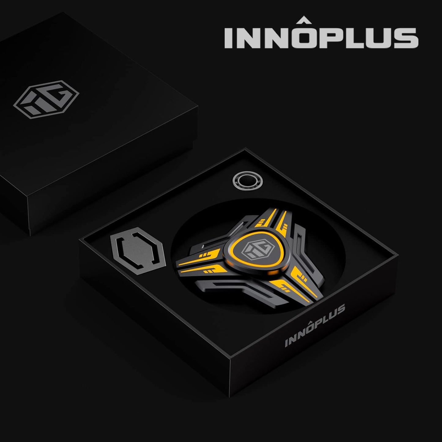 INNÔPLUS Fidget Spinner, Fidget Spinners for Kids, Fidget Spinners Cool, Fidget Light Up Spinner, Stress Anxiety ADHD Relief Figets Toy, Metal Finger Hand Spinner Toy with Luminous Light