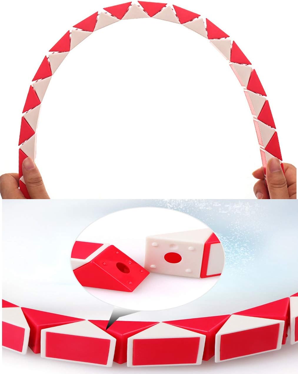 2 Pack Fidget Magic Snake Cube Puzzles Twist Ruler Speed Cubes Brain Teaser Game Toys for Kids Random Color (72 Block)