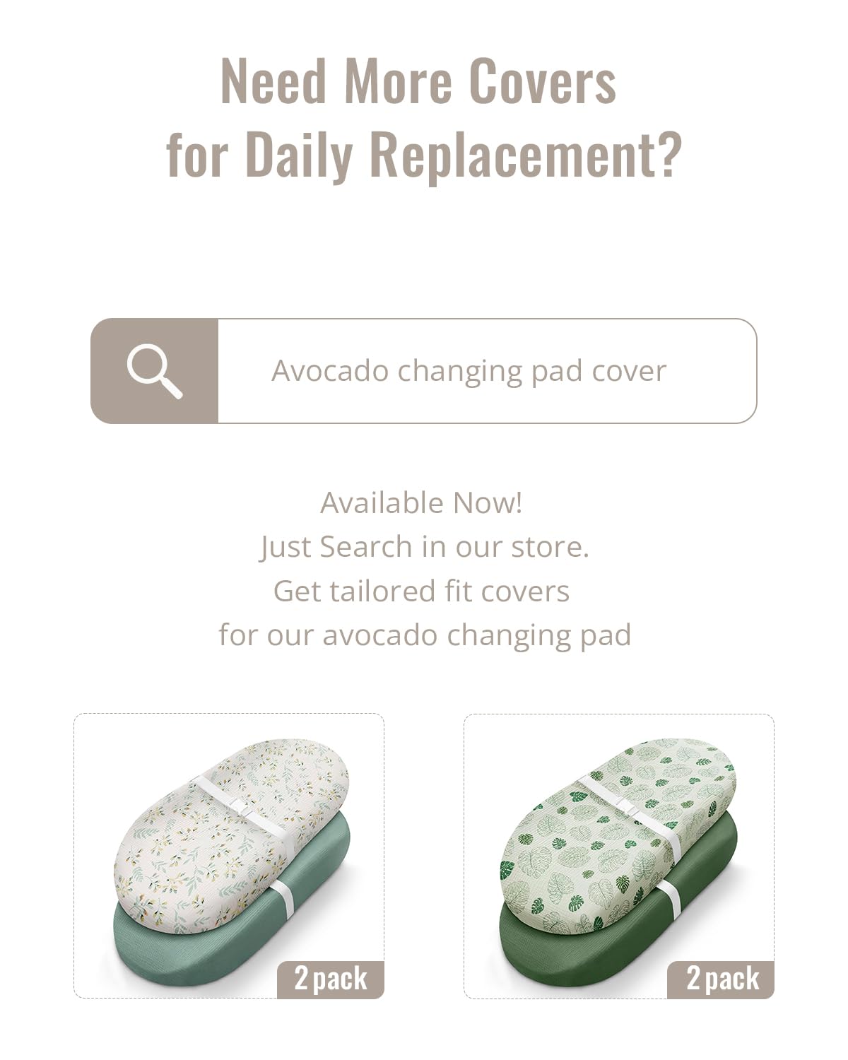 Blissful Diary Muslin Baby Changing Pad with Waterproof Lining Foam, Diaper Changing Table Pad with Cover for Dressers (Roman Green, Avocado)