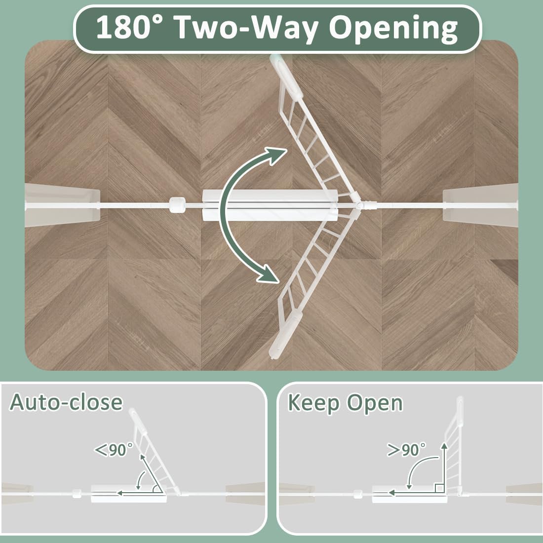 TSAYAWA Walk Through Baby Gate with Door,67-71.5 Inch Wide Presure Mounted No Drill Metal Auto Close Child Gate for Stair Doorway - Indoor Outdoor Safty Gate for Toddler Dog Doggie, White