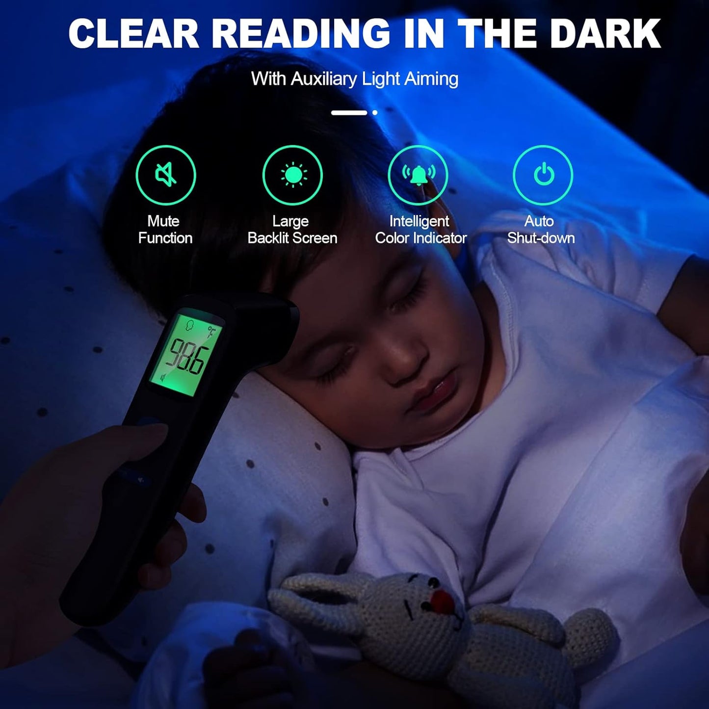 No-Touch Thermometer for Adults and Kids, Digital Baby Thermometer with Fever Alarm, 1 Second Fast Result, Easy to use, 2 in 1 Mode