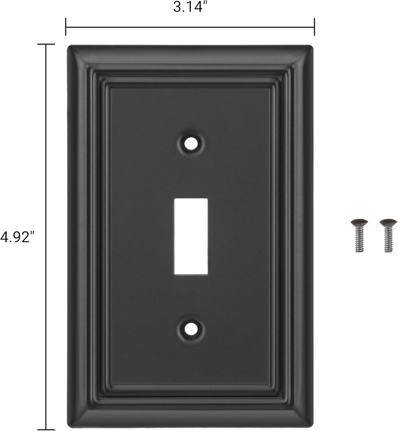 DEWENWILS 4-Pack Toggle Wall Plates, Metal Light Switch Cover with Black Finish, Heavy Duty Face Plates for Home Decor