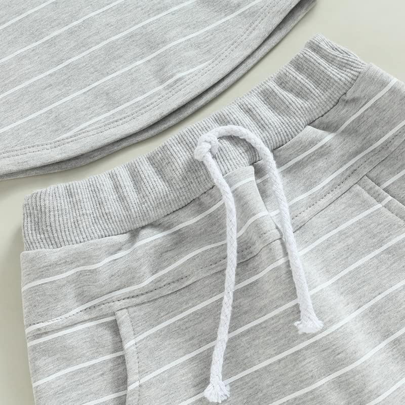 Toddler Baby Boy Summer Hooded Outfit Contrast Color Short Sleeve T Shirt Top Elastic Shorts Summer Clothes Set