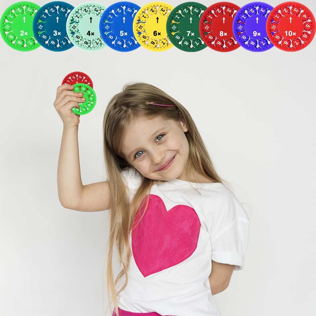 9PCS Math Fidget Spinner Math Fact Fidget Spinners Numbers Addition & Subtraction Fidget Math Fidget Toy Math Learning & Education Toys Game for Kids Kindergarten Home School Classroom