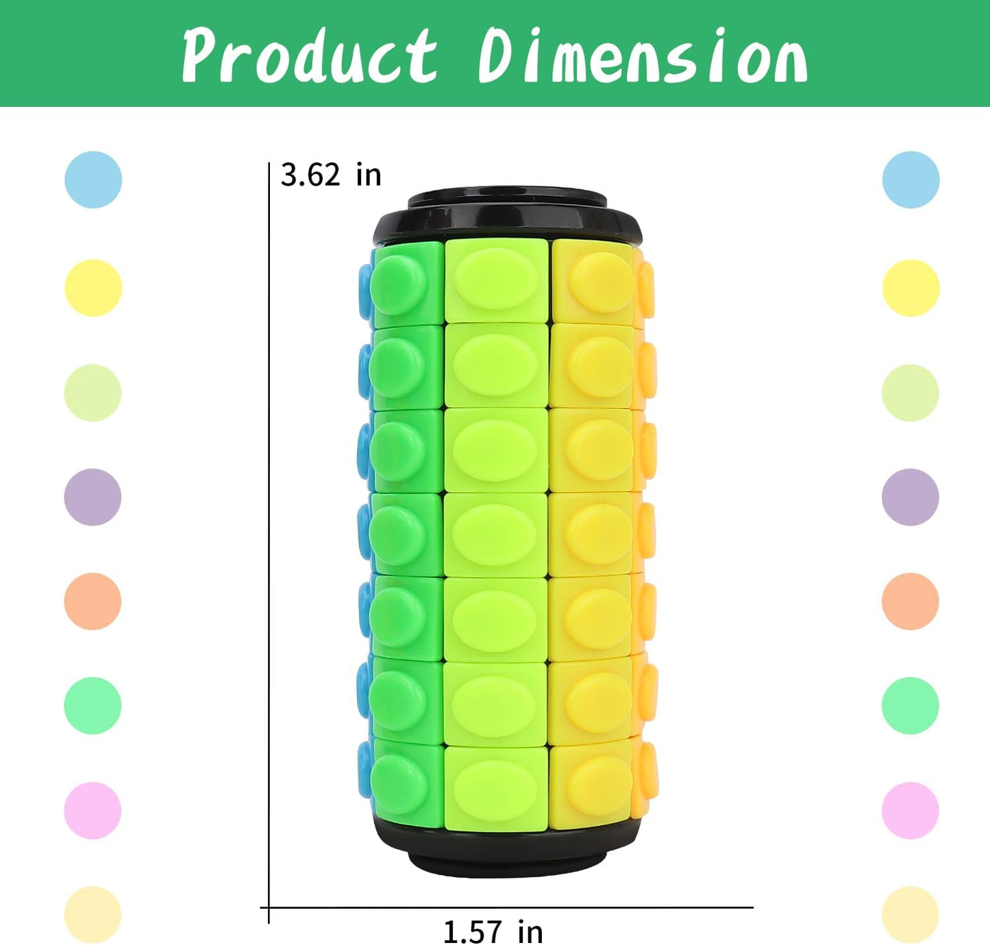 Rotate and Slide Puzzle, Finger Spinner Puzzle, Fidget Toys, Decompression Toy, 8 Colors,7 Layers, Educational Sensory Toy for Kids Adults (8 Colors X 7 Layers)