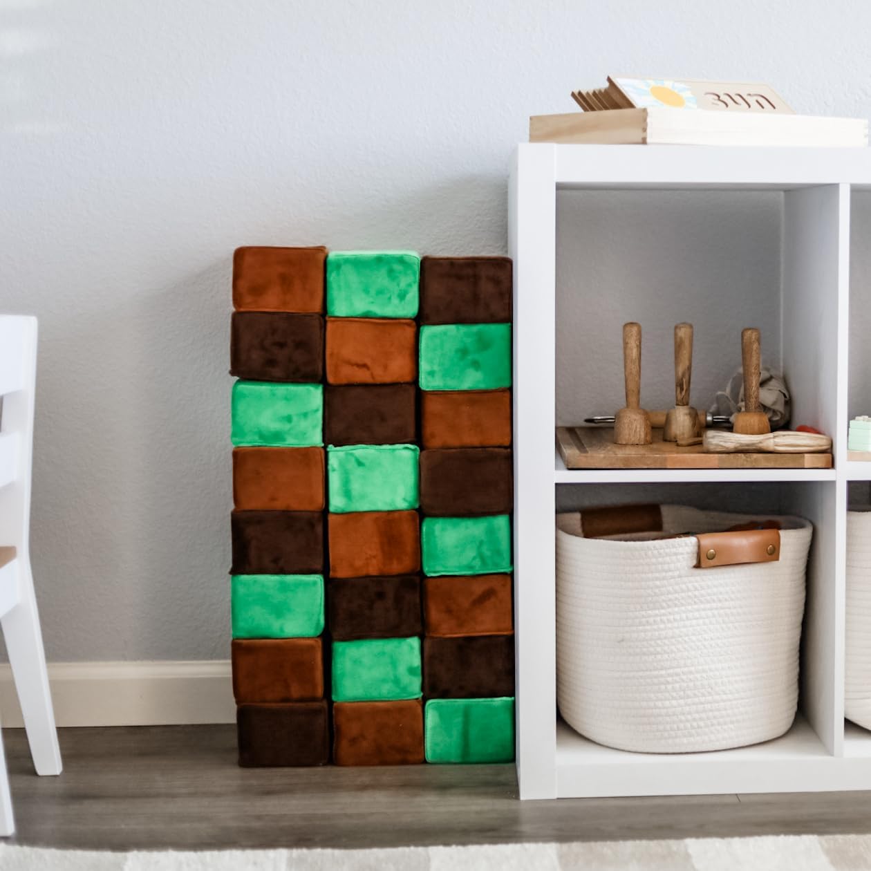 The Original Premium Plush Building Block for Kids - Certified Safe Foam Blocks in Luxuriously Soft Fabric Covers - Set of 24 (Earth)