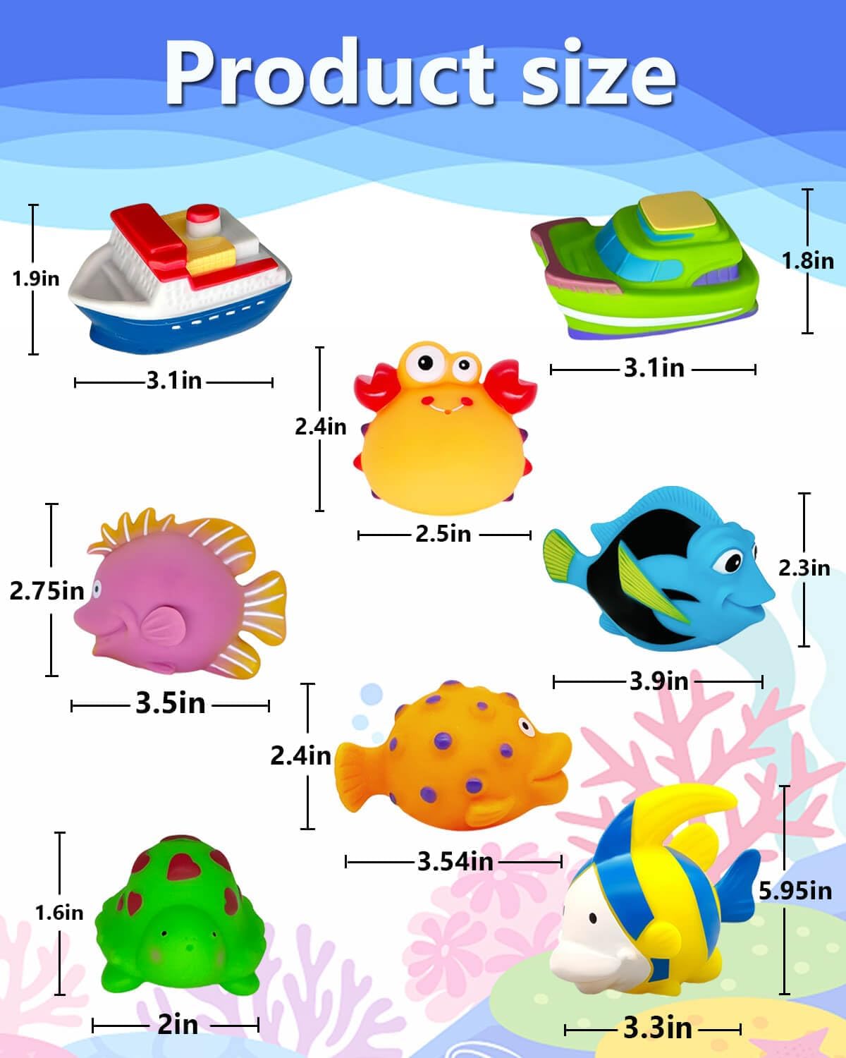 Bath Toys for Kids Ages 1-3 - Mold Free Bath Toy for Babies 6-12 Months - Toddler Pool Bathtub Water Table Toys - Valentines Day Gifts for 1 2 3 Year Old Boys Girls Easter Basket Stuffers Toy Boats