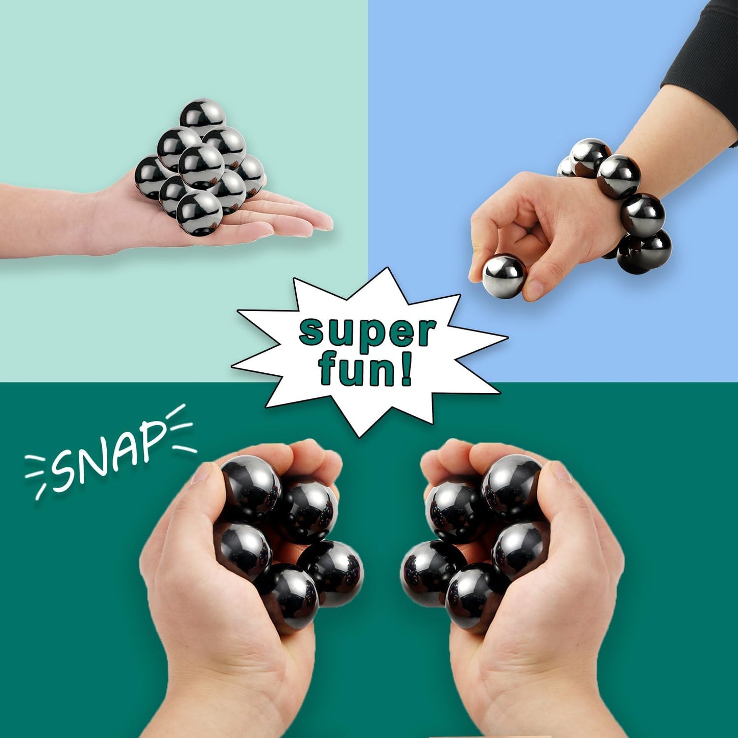 33mm Magnetic Balls 8pcs, Fidget Toys for Adults and Magnet Desk Toys for Office, Stress Relief Gift for Birthday, Large Magnetic Fidget Toys Set