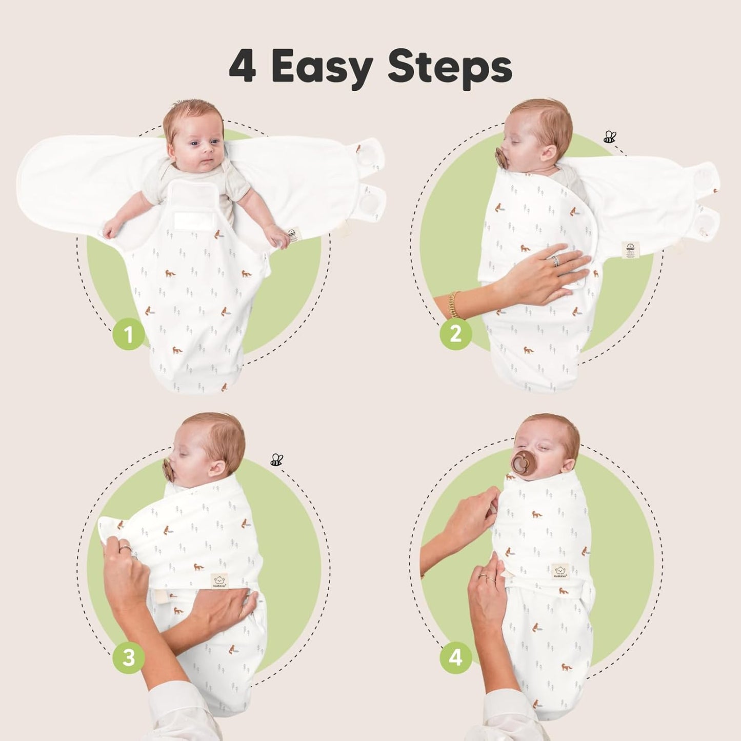 Baby Swaddle Sleep Sacks with Zipper - 3-Pack Swaddles for Newborns 0-3 Months, Infant, Baby Girls, Boys, Soft & Durable Newborn Sleep Sack, Easy Diaper Change Swaddling Blanket(Forest)