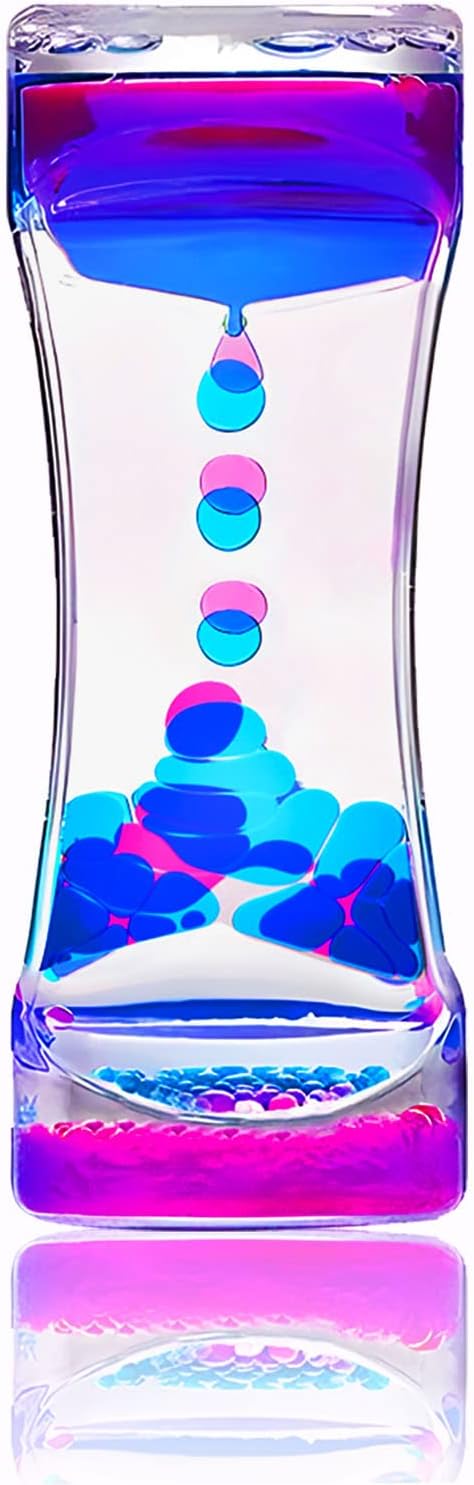 YUE MOTION Liquid Motion Bubbler - Calming Toys for Kids and Adults - Liquid Hourglass - Handheld Oil Timer - Sensory Toys for Autism, Anxiety (Style#1)