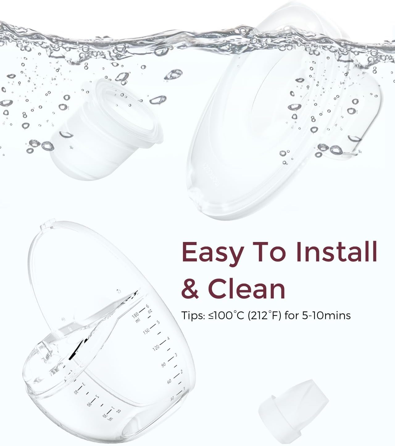 Momcozy Full Set Collector Cup Only Compatible with Momcozy Mobile Style | M6 NOT for Others. Original Mobile Style | M6 Breast Pump Replacement Accessories DoubleFit Flange 24mm