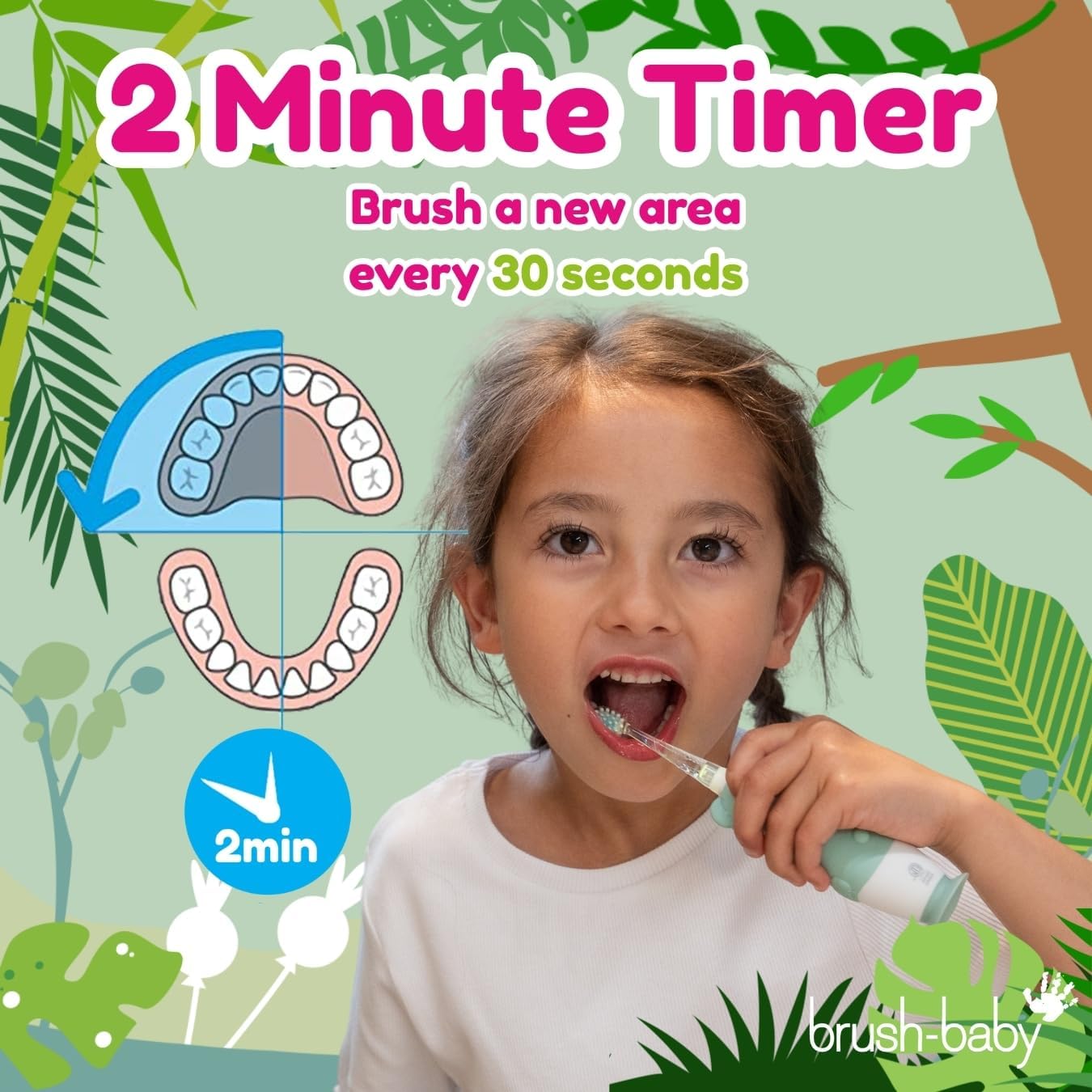 brush-baby WildOnes™ Rechargeable Kids Electric Toothbrush – Koala | Flashing Lights, 2-Min Timer, Waterproof, 3 Brush Heads | Toddler & Child Toothbrush Ages 0-10 | Soft Bristles