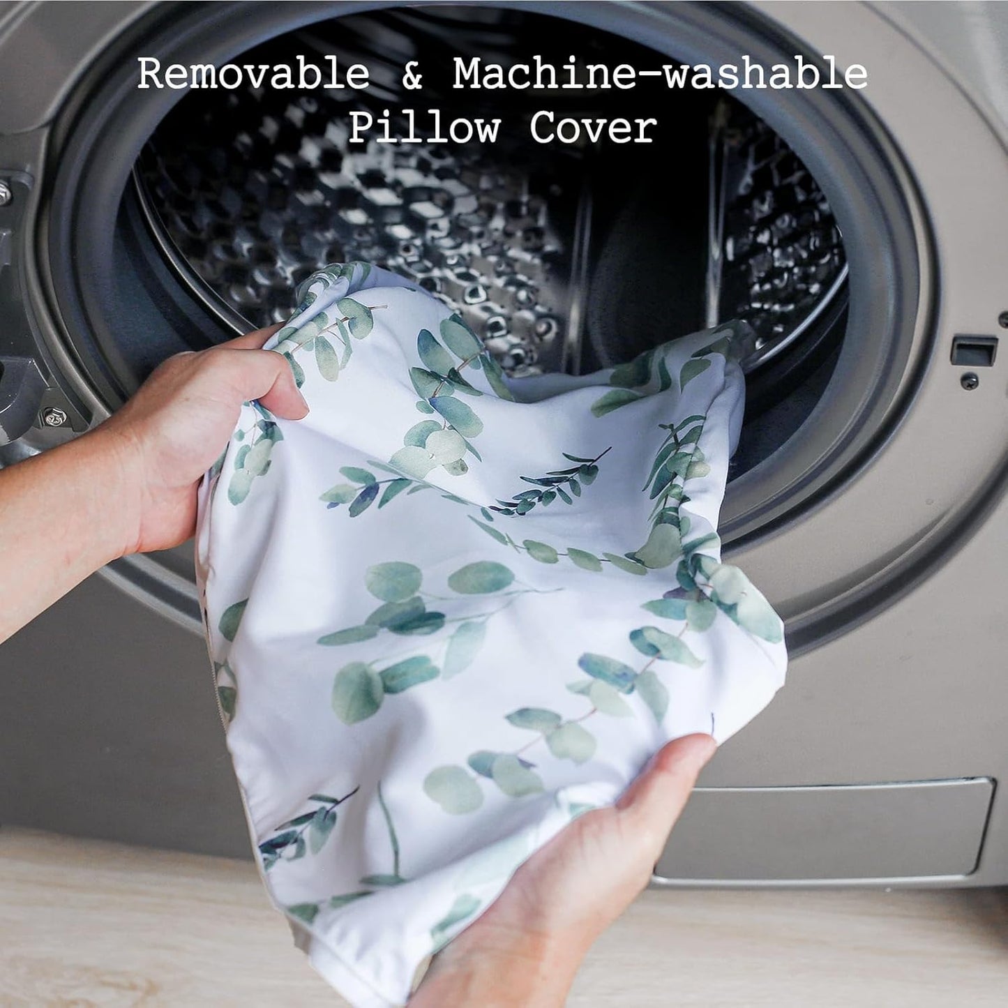 Little Grape Land Nursing Pillow for Infants, Breastfeeding Pillows, Baby Support Pillow for Nursing, Bottle Feeding, Tummy Time with Machine Washable Cover & Breathable Filling (Green Leaves)