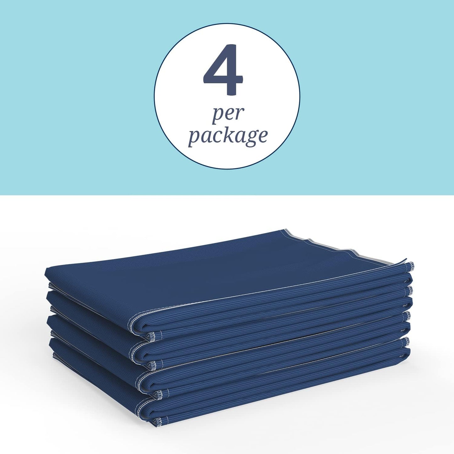 Medline Sofnit 300, Pack of 4 Large Washable Blue Underpads, 34”x 36” for Use as Reusable Pet Pads, Reusable Bed Pads, Great for Dogs, Cats and Bunnies