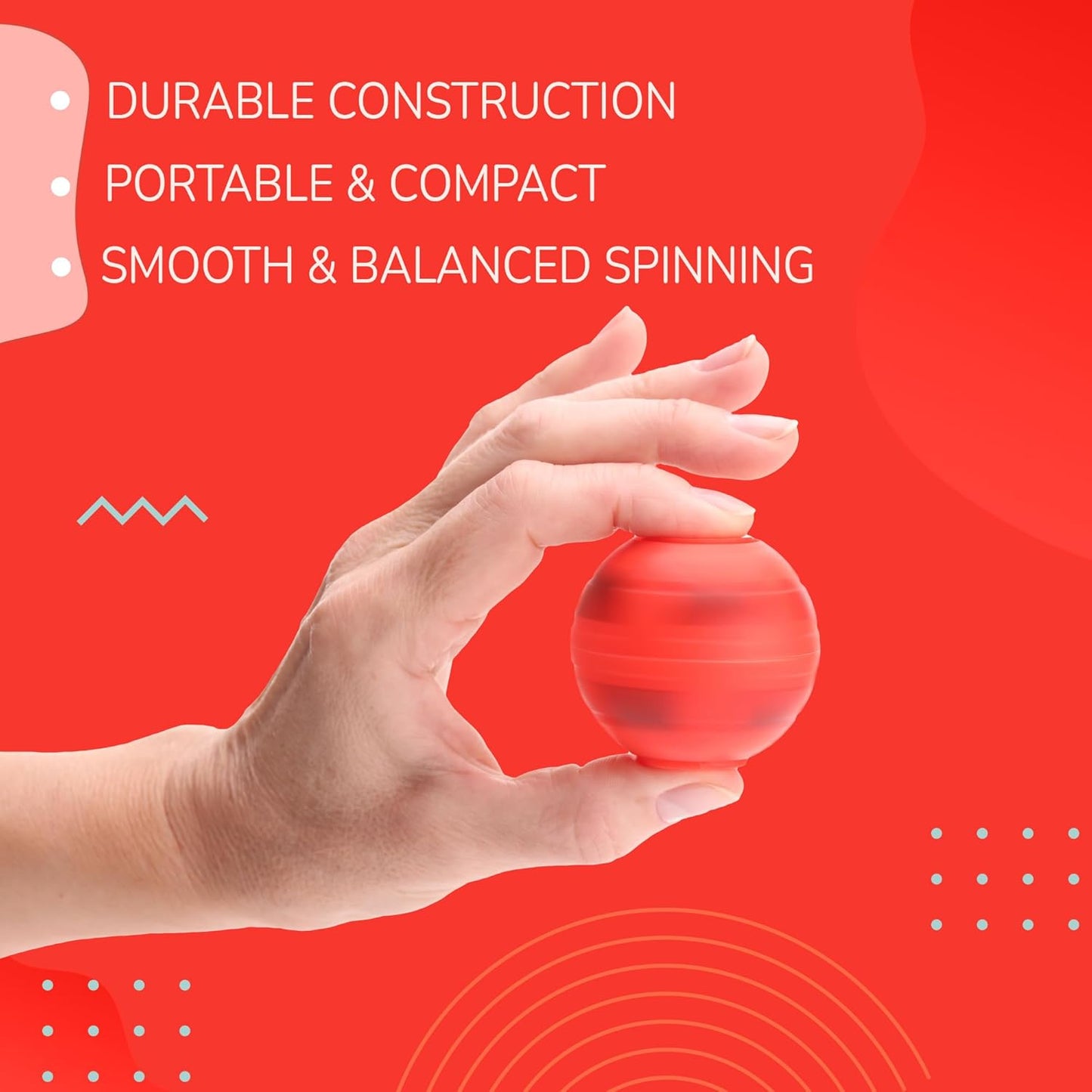 Fidget Spinners - 2 Inch Fidget Spinner Balls 12 Pcs Fidget Spinner Pack - Red Soccer Fidget Spinners for Kids Ball Spinner Fidget Toy - Hand Spinner for Kids Toy Gifts for Kids Easter Basket Stuffers