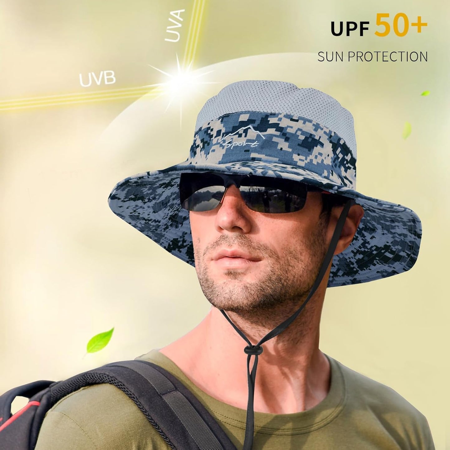 Sun Hats for Men Women Fishing Hat UPF 50+ Breathable Wide Brim Summer UV Protection Hat