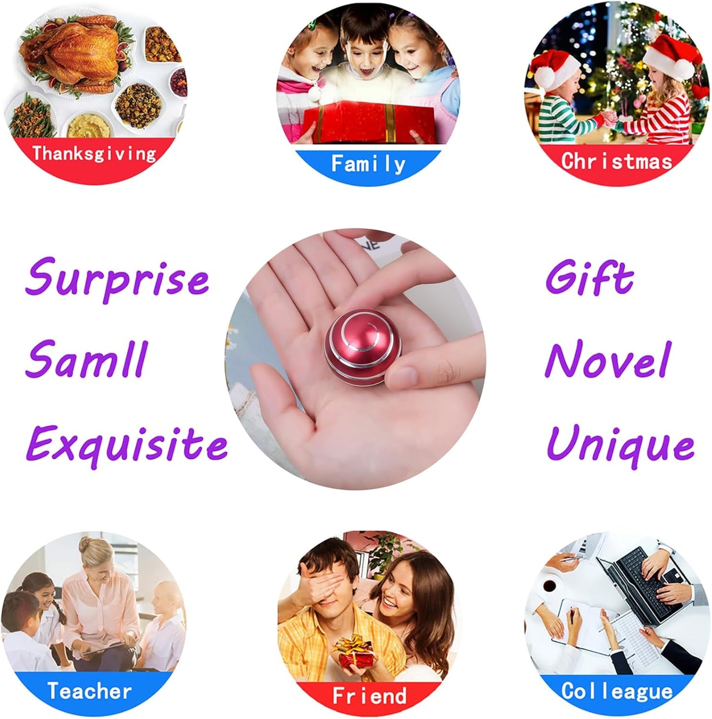 Desk-Fidget-Toys for Kinetic-Toy: Cool-Gadgets Cool-Stuff for Adults Kids Teens, Spinning Up to 180 Seconds, Stress Relief Toy for Christmas Optical-Illusion Gift for Office School Home Women Men