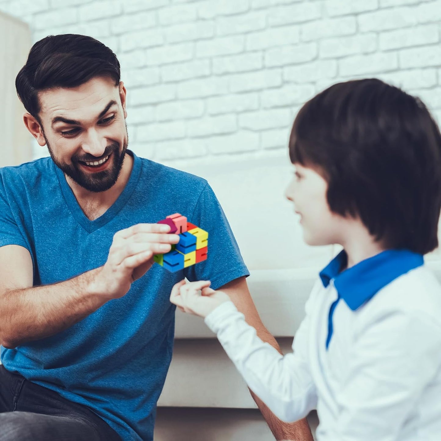 Wooden Toy Twist Block Cubes Puzzle Sensory Toys for Teens Party Favors for Boys and Girls (12 Pieces)