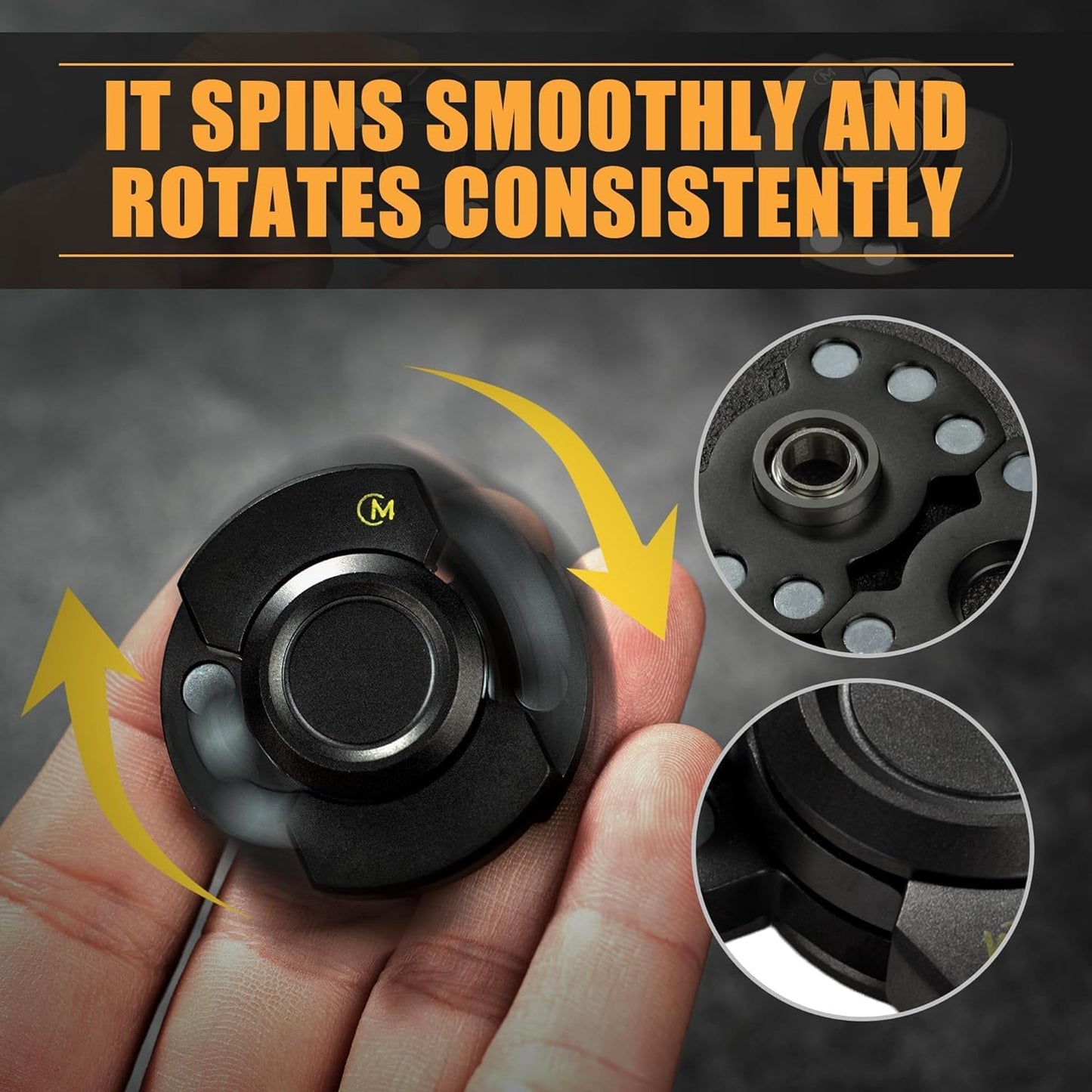 Fidget Toys Adults - Metal Fidget Slider for Adults- Metal Fidget Spinner / EDC Fidget Slider / Fidget Clicker β Mini Fidget Spinners - Fancy Black Gift for Adults