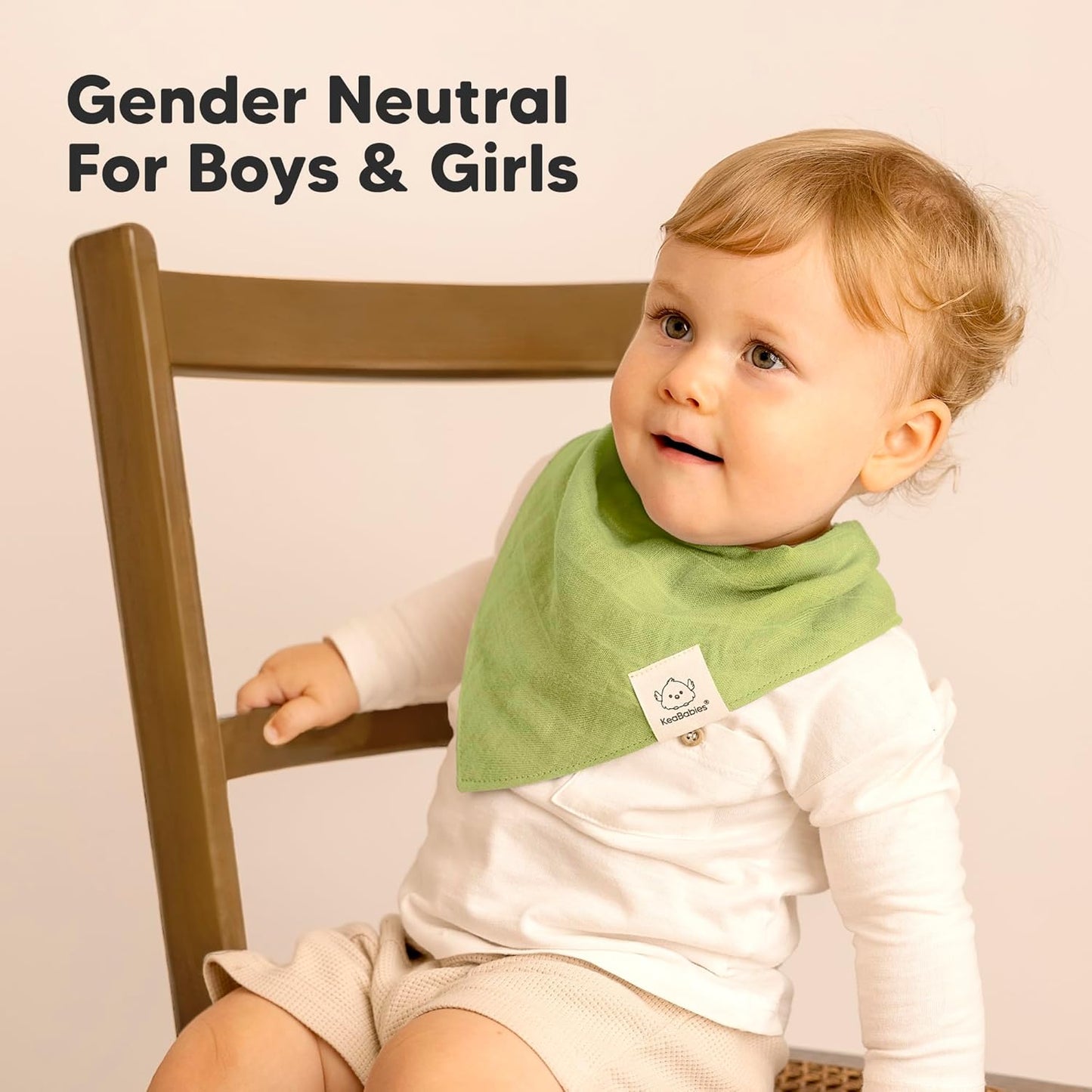 8-Pack Muslin Baby Bibs for Boys, Girls - Muslin Bandana Drool Bibs for Baby Girl & Boy, Drooling Newborn, Teething Toddler, Infant 0-36 Months, 100% Cotton Extra Absorbent & Soft (Primeval)