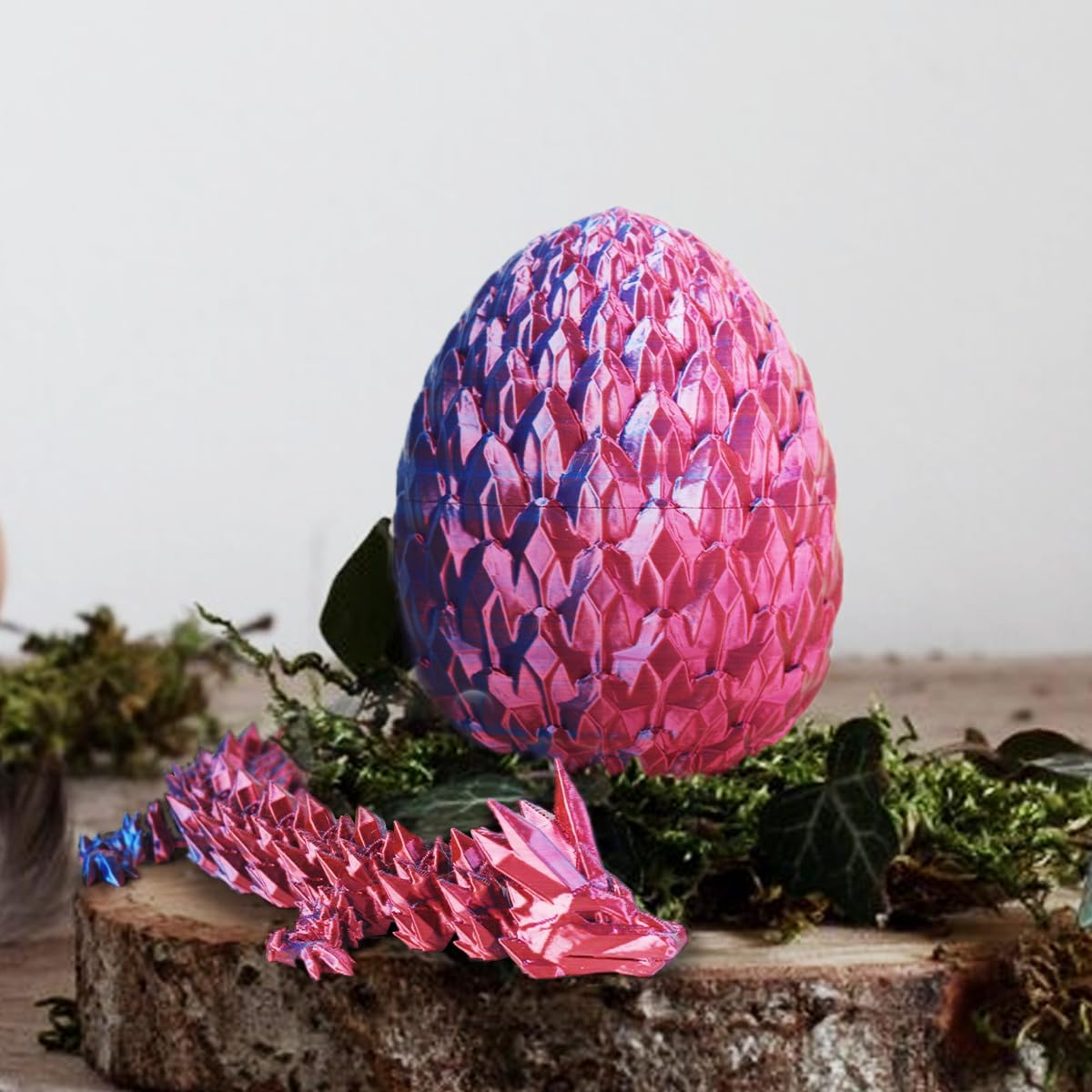 3D Printed Dragon Egg, Beautiful Flexible Joints Executive Desk Toys, Gifts for Adults and Kids (Purple)