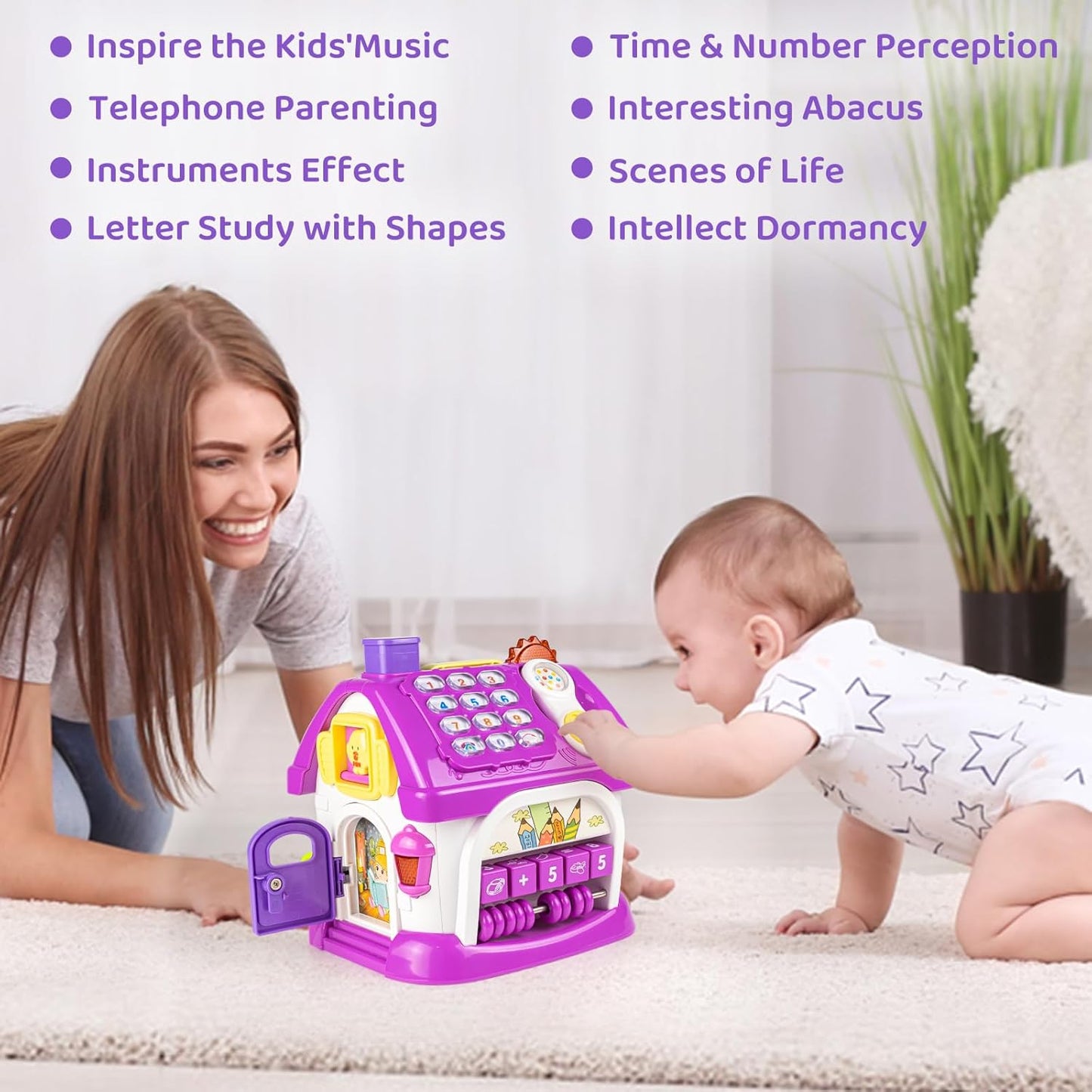 Marstone Montessori Toddler Toys for 1 Year Old Girl Gifts: 8 in 1 Multi-Functional Learning Baby Musical House for 1 2 3 Yr Old Girl and Boy Birthday Gifts, Educational Baby Toys 6-12, 12-18 Months