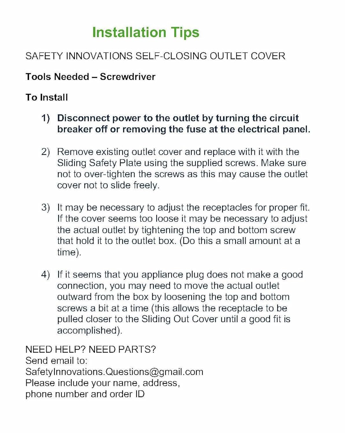 Safety Innovations Self-Closing Babyproof Outlet Covers - (for Center Screw Outlets Only) an Alternative to Wall Socket Plugs for Child Proofing, (12-Pack), (1-Screw), (White) White)