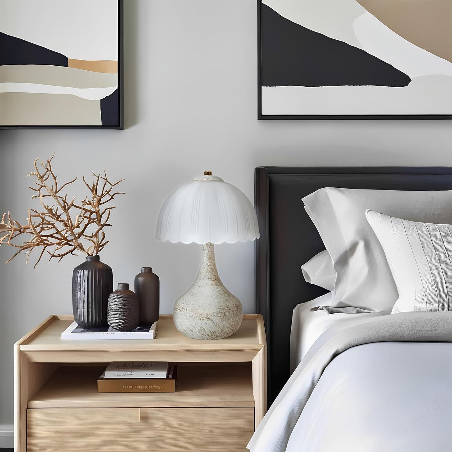 Mushroom Lamp Table Lamp for Bedroom,Desk Bedside Small Lamps for Living Room Night Stands,Mushroom Decor Modern Vintage Mid Century Lamps Home Living Room Decor