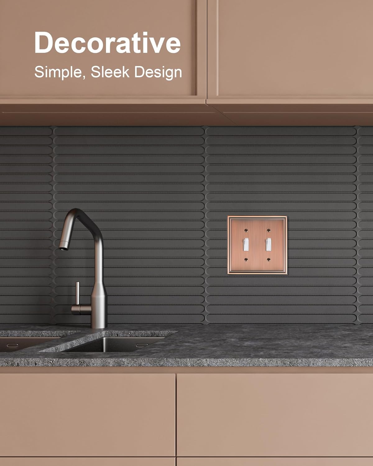 2-Pack Double Toggle Light Switch Cover Plate, Durable Solid Zinc Alloy Decorative Dual Switch Plate Covers, Antique Copper 2 Gang Wall Plate, Corrosion Resistant