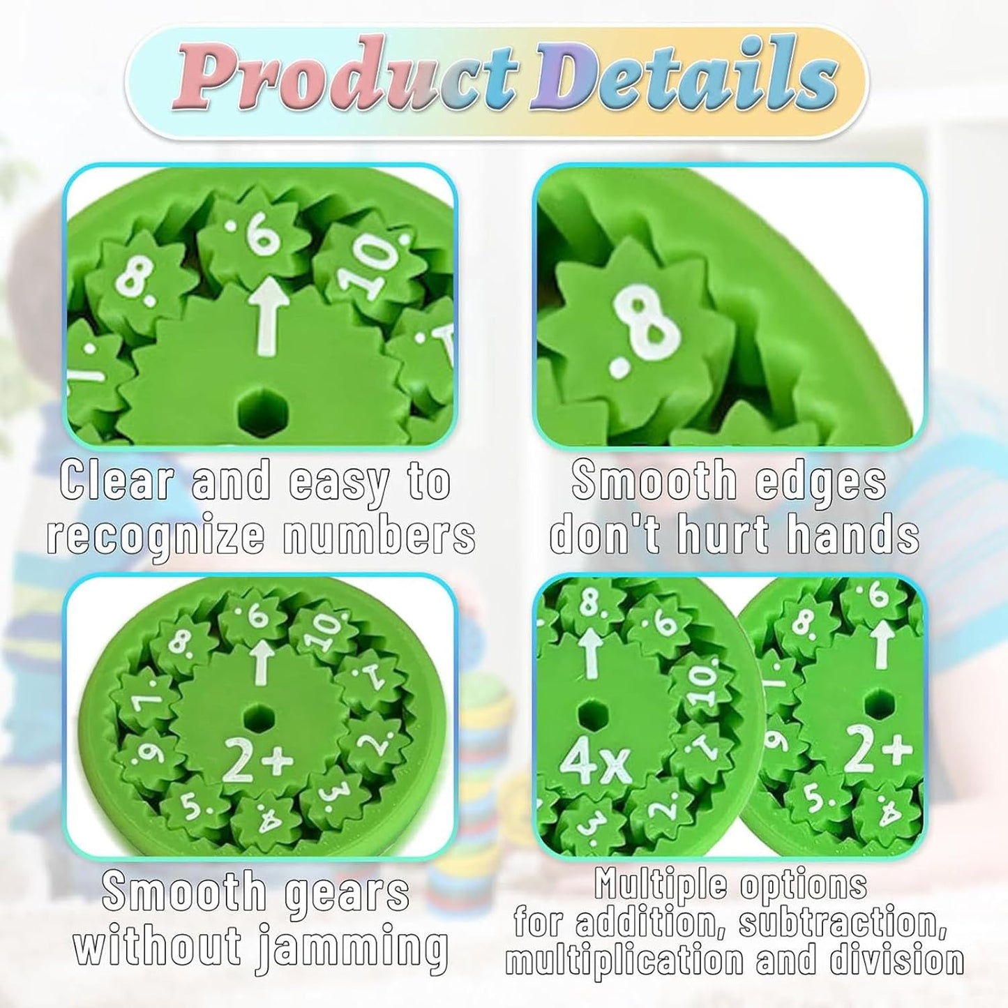 9 Pack Math Fidget Spinner,Numbers Addition & Subtraction Fidget Spinner,Math Addition Game for Kids 3+,Division & Multiplication Learning Fidget, Math Game for Home School Classroom