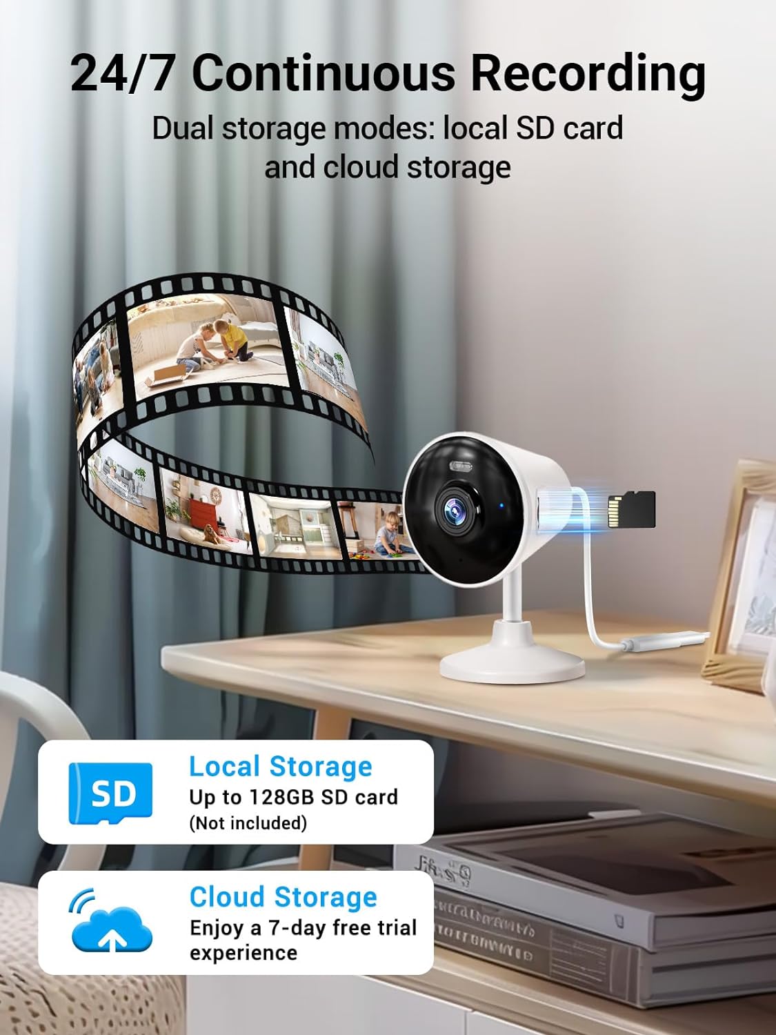 Security Camera Indoor Outdoor, 5G & 2.4G WiFi Cameras for Home, Baby/Elder/Nanny/Dog/Pet Camera with Phone App, Spotlight, Color Night Vision, 2-Way Audio, 24/7, SD/Cloud Storage, Works with Alexa