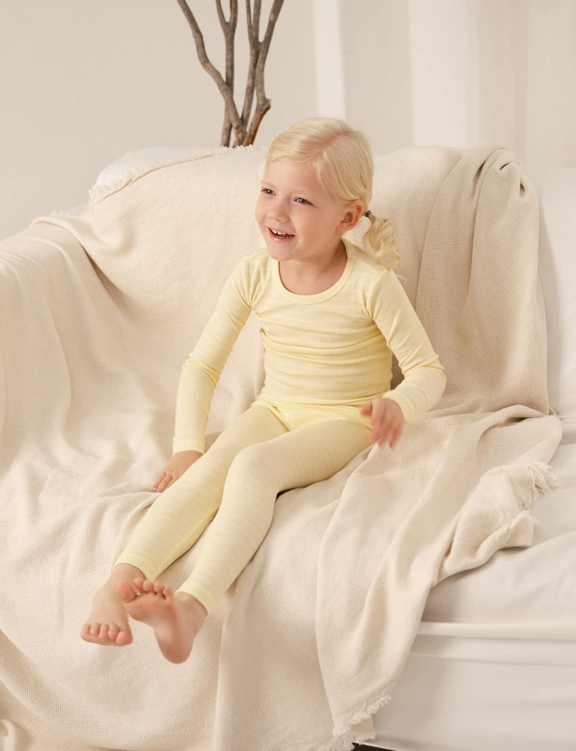 AVAUMA Stripe Pattern Baby Boys Girls Pajama Set Kids Toddler Snug fit Ribbed Sleepwear pjs for Daily Life Style