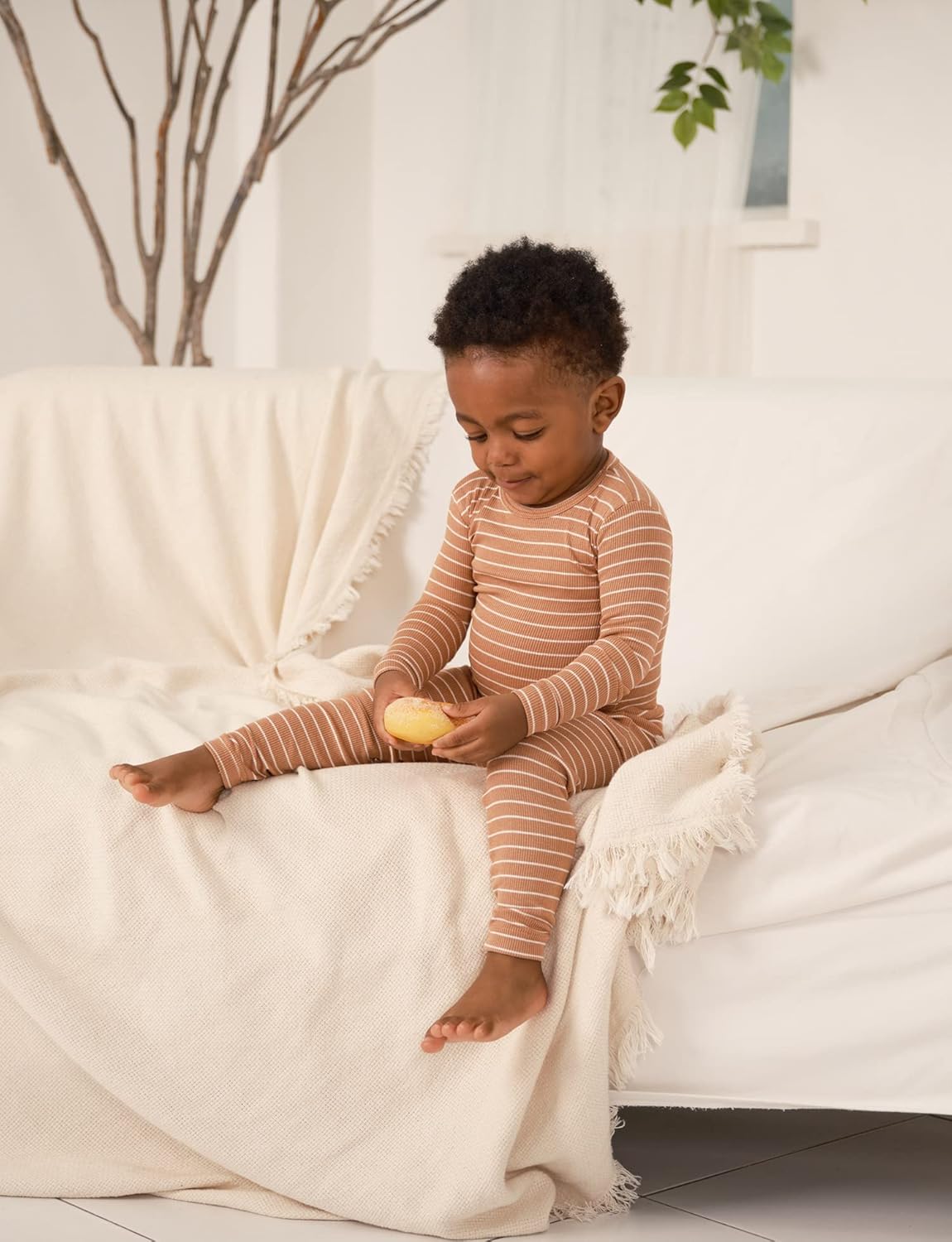 AVAUMA Stripe Pattern Baby Boys Girls Pajama Set Kids Toddler Snug fit Ribbed Sleepwear pjs for Daily Life Style