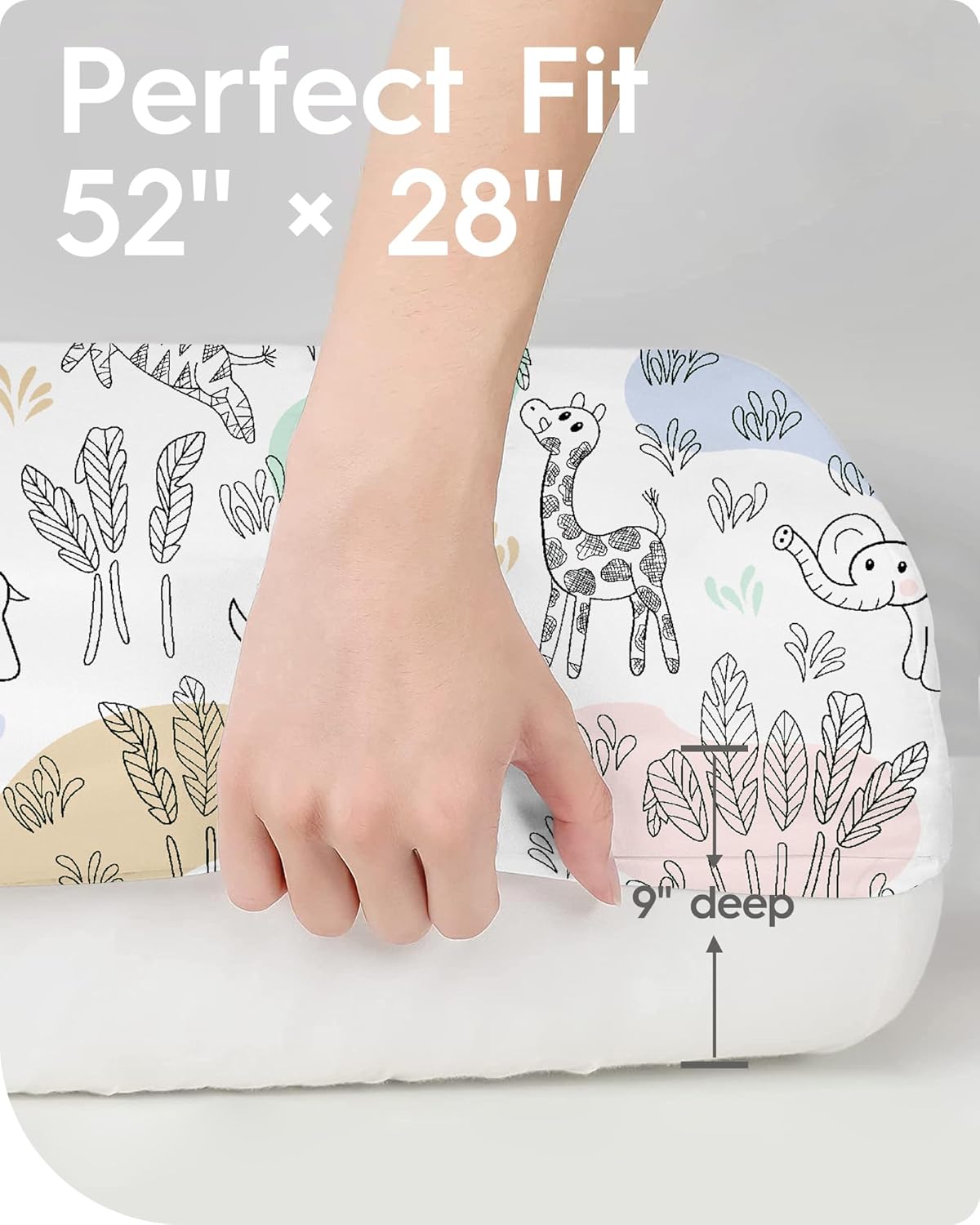 Premium Soft boy Crib Sheets, Ultra Breathable Crib Fitted Sheet, Super Stretchy Baby Bed Sheets 28''x52''x9'' Extra Deep Pocket