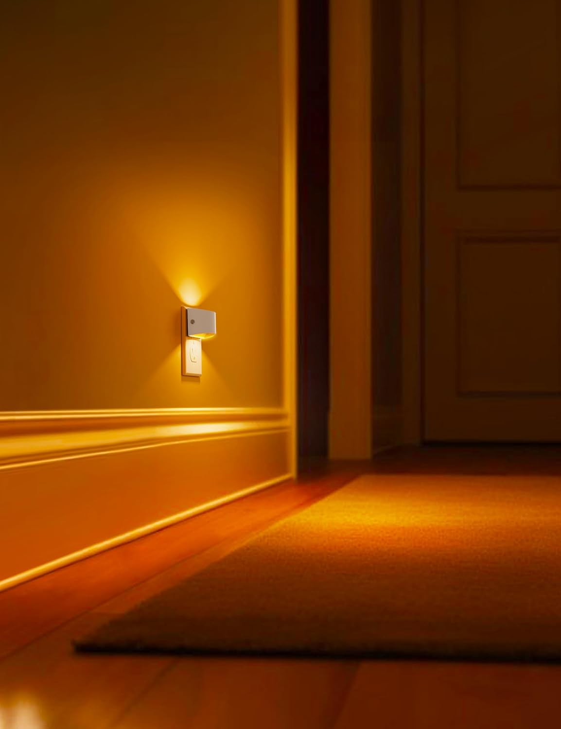 L LOHAS LED Night Light, Night Lights Plug into Wall with Dusk to Dawn Sensor, 3 Brightness Level, 2 Pack, 1600K Amber, White Housing