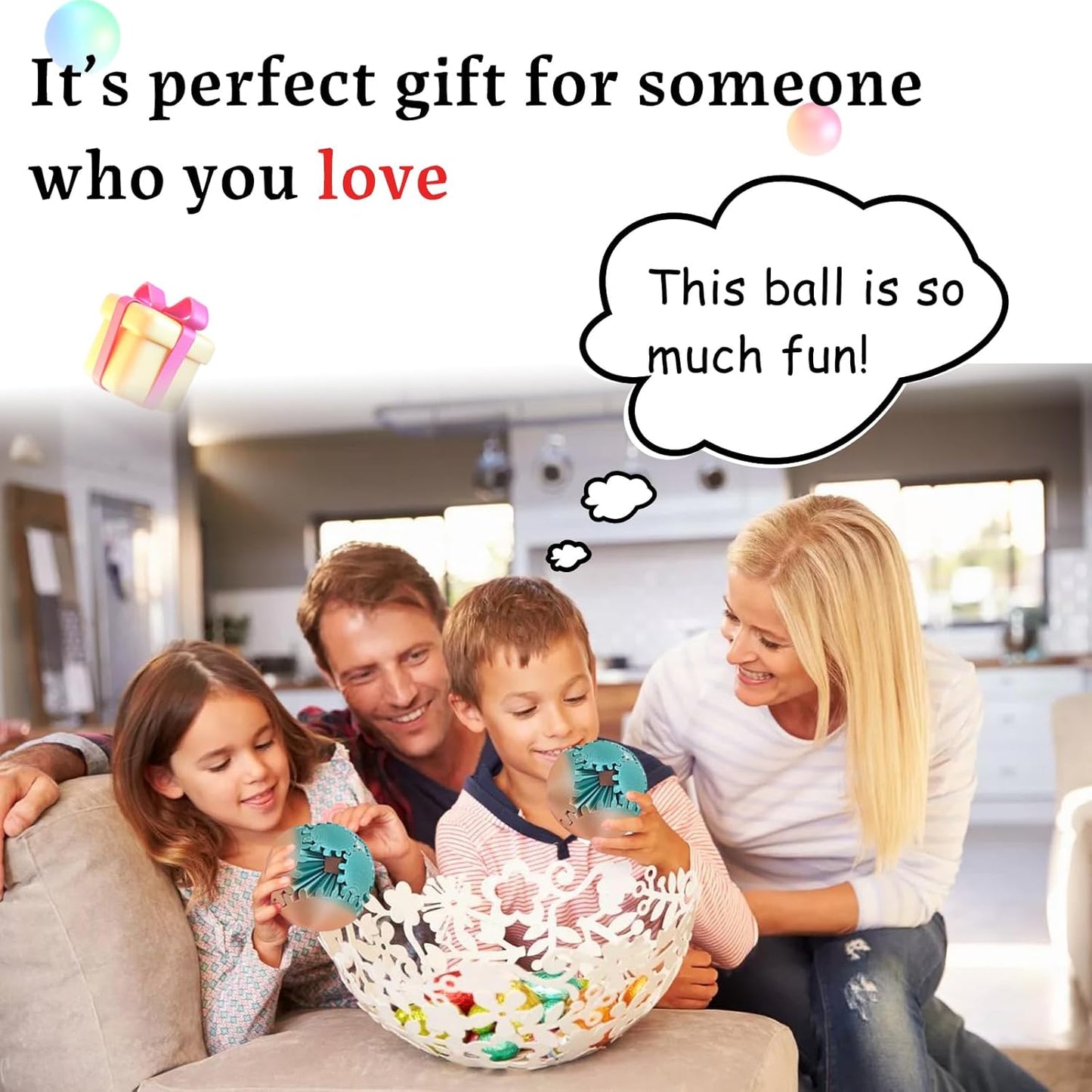 Gear Ball 3D Printed gear sphere fidget Rotating Ball Cube Gadgets, gear sphere ball for Work or Travel Stress Toys Gear fidget toys, Stress and Anxiety Relief Gear Toys(Blue violet green, 8CM/3.15in)