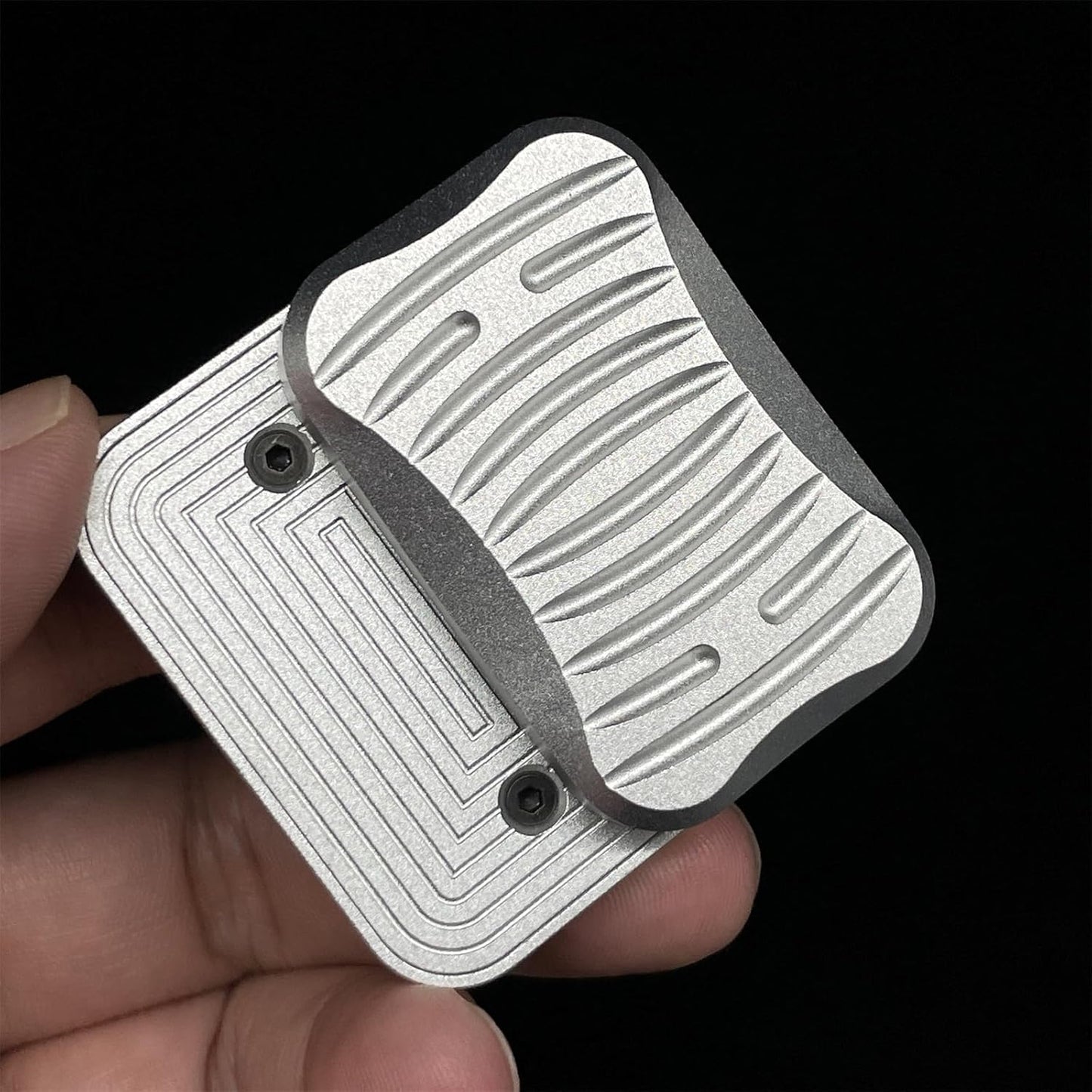 Unrestricted Push 3 Click Haptic Slider EDC Fidget Clicker Metal Fidget Toys ADHD Tool Anti-Anxiety Office Desk Toys Adult Stress Relief Toys (Sword Mark Alloy Haptic Slider)