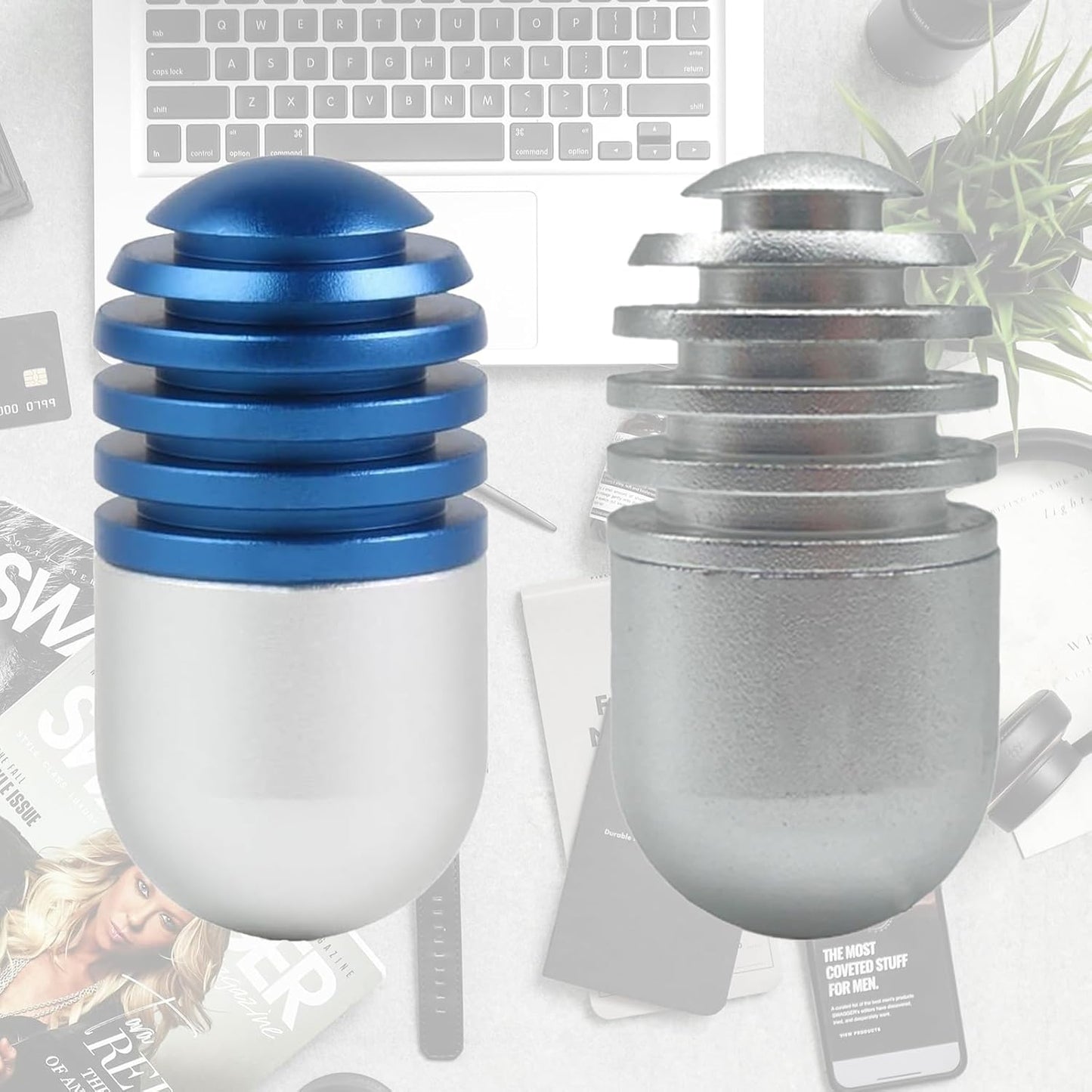 Fidget Toys Fidget Clicker Magnetic Metal Capsule Fidget Toys Fidget Slider, EDC Fidget Toy for Adults Teens, ADHD Anxiety Stress Relief Toys, Gift for Boyfriend, Husband and Father (Blue)