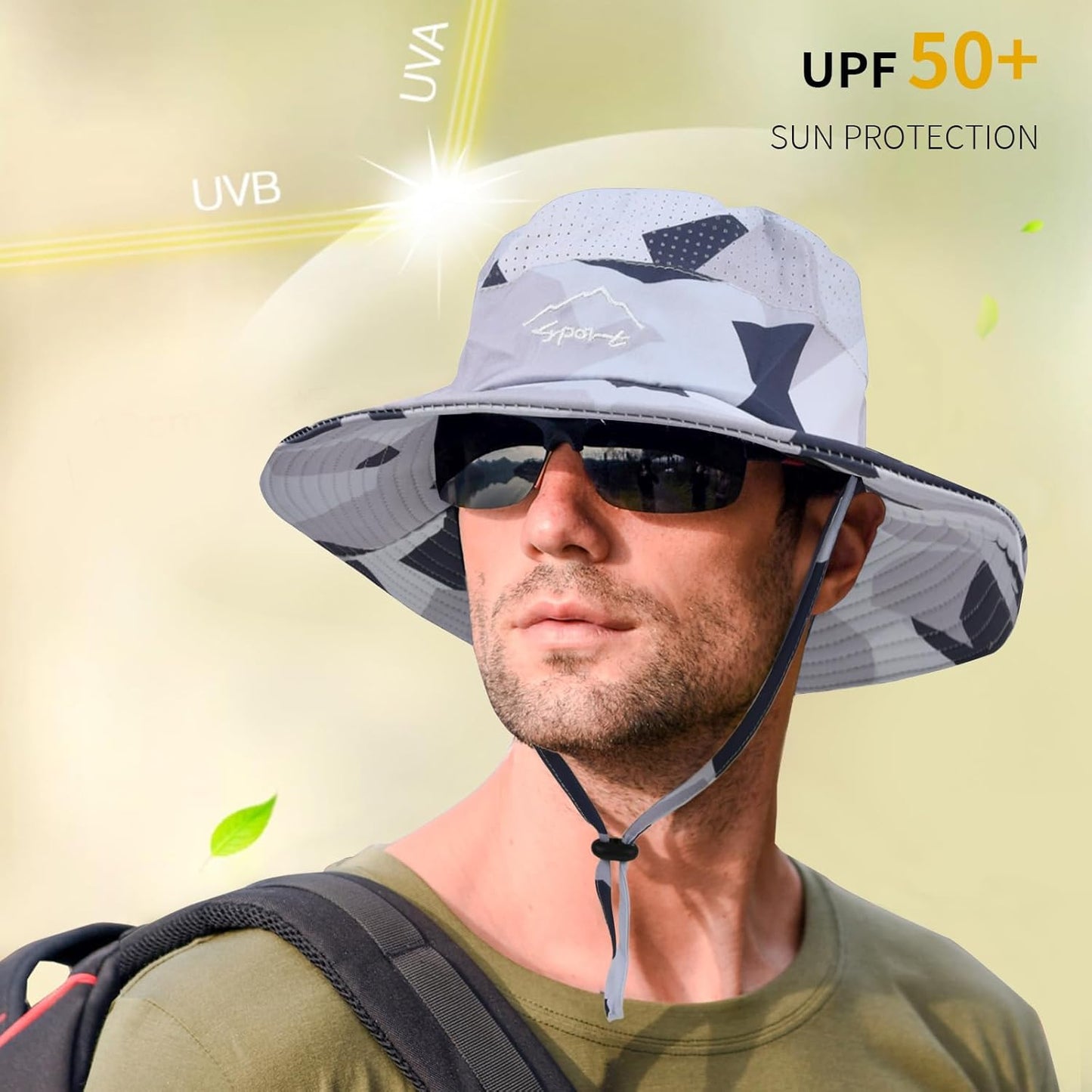 Sun Hats for Men Women Fishing Hat UPF 50+ Breathable Wide Brim Summer UV Protection Hat