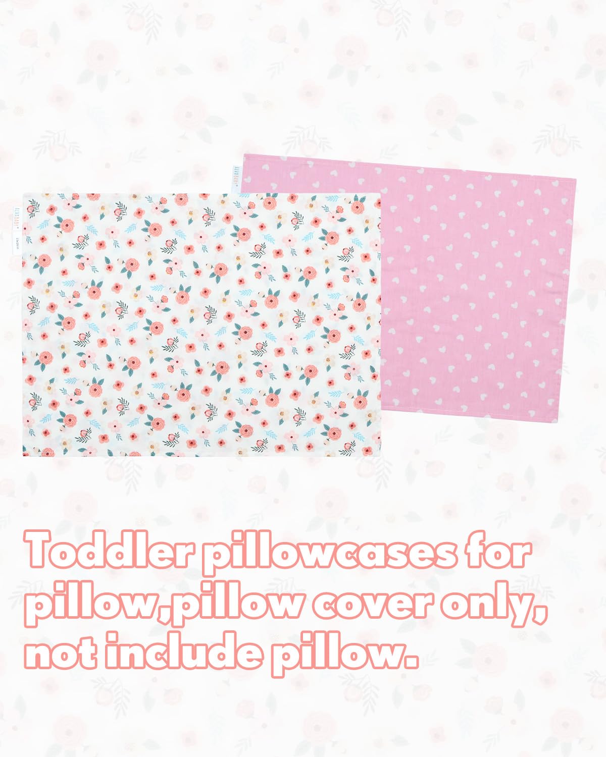 ALVABABY Toddler Pillowcases 2 Pack Organic Cotton Kids Pillow Cover Fit 13"x 18" or 12"x24" Envelope for Girl Boy Sleepy Travel