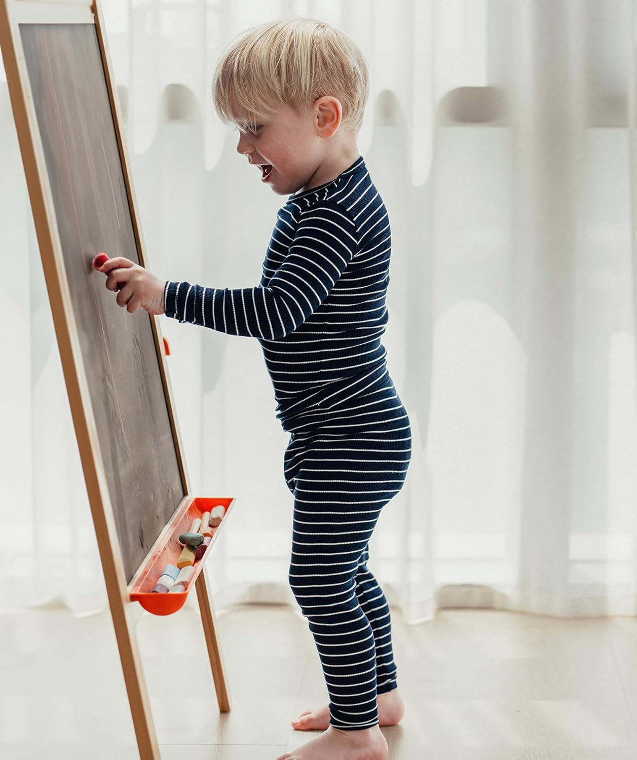 AVAUMA Stripe Pattern Baby Boys Girls Pajama Set Kids Toddler Snug fit Ribbed Sleepwear pjs for Daily Life Style